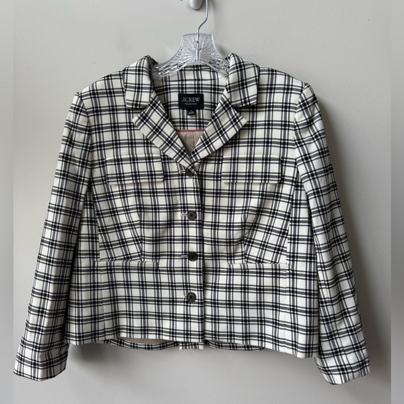 J. Crew Collection Blazer Jacket in Plaid Italian City Wool Blend - Picture 2 of 7